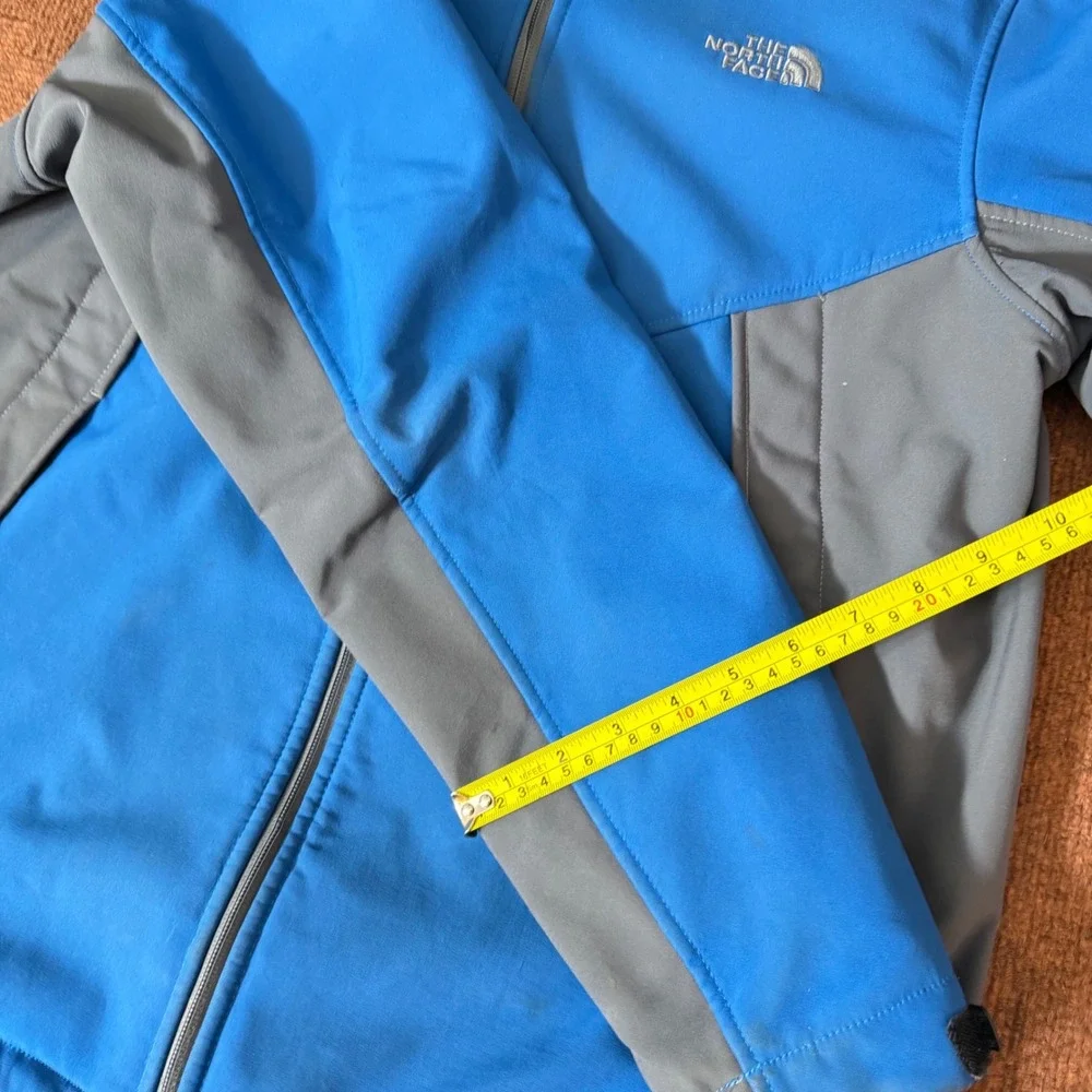 The North Face Mens Apex Bionic Softshell‎ Jacket Blue Grey Large Repair Needed